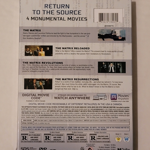 The Matrix 4 film Deja Vu Collection DVD - Picture 2 of 2